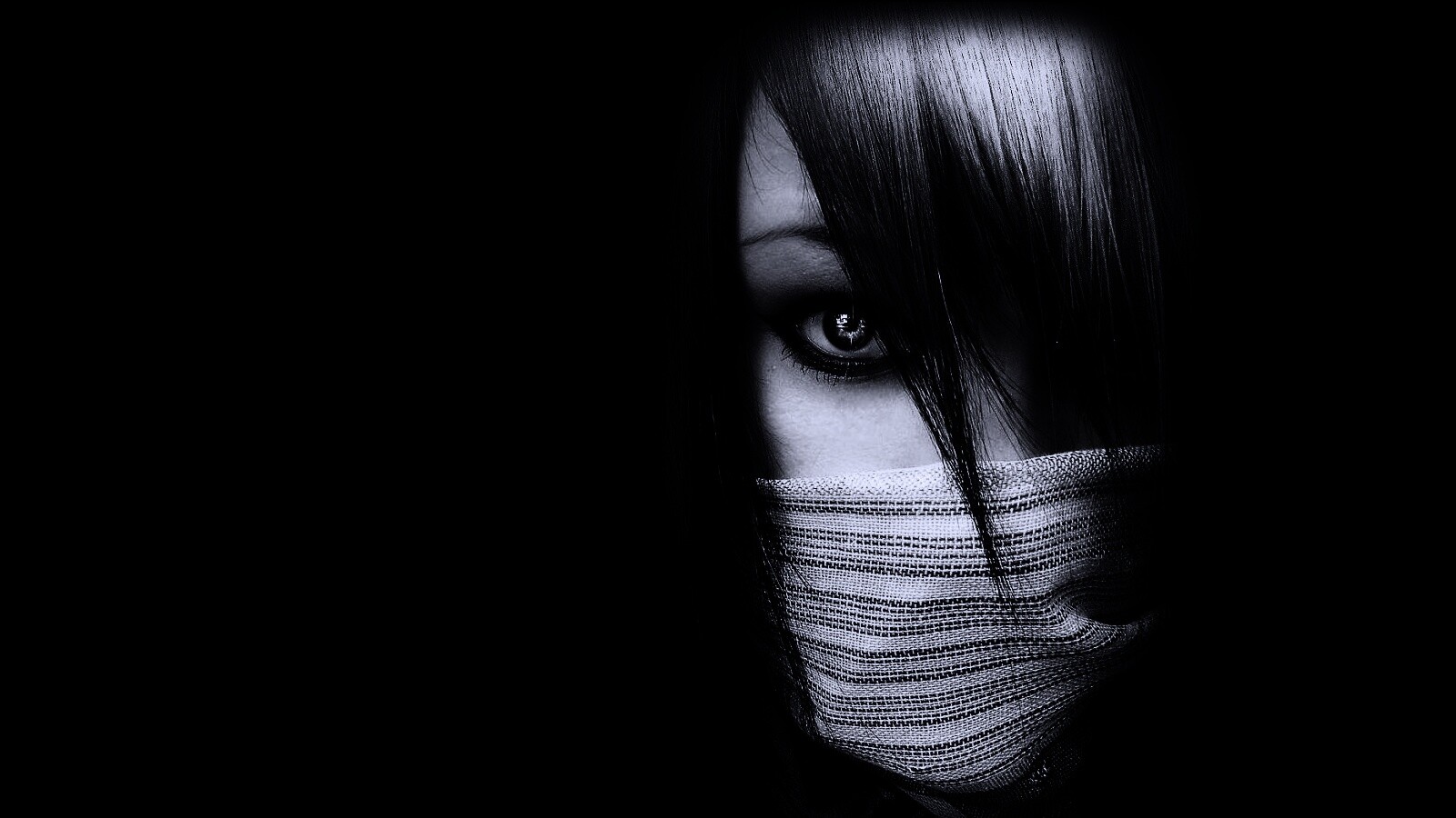 Девушка с закрытым ртом обои