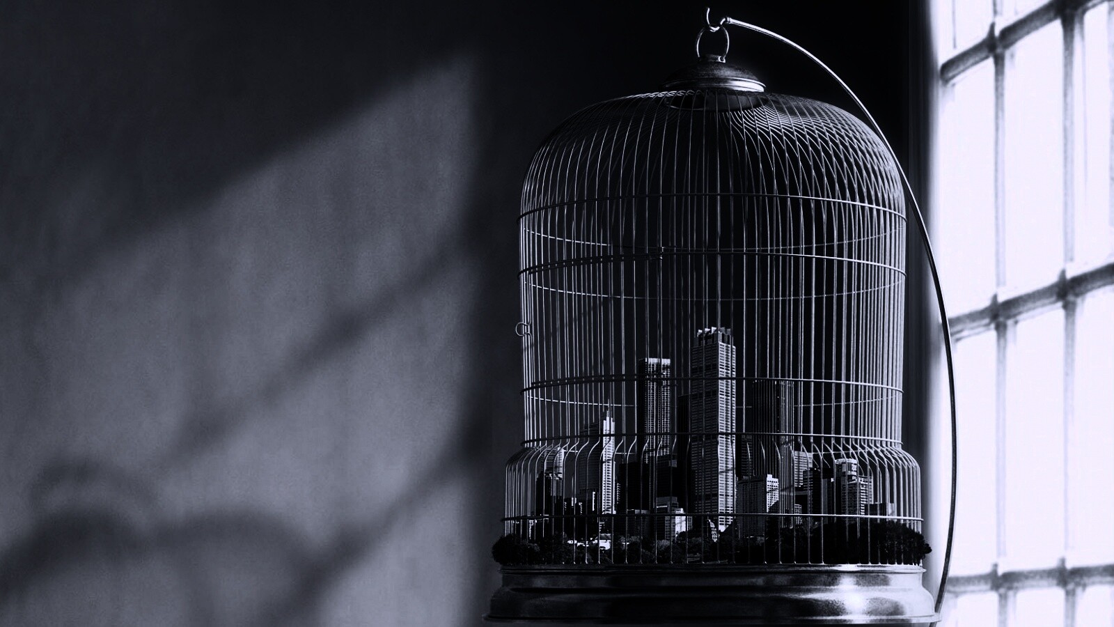 Город в клетке обои