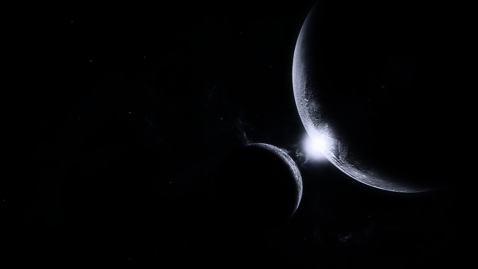 Планета и спутник обои