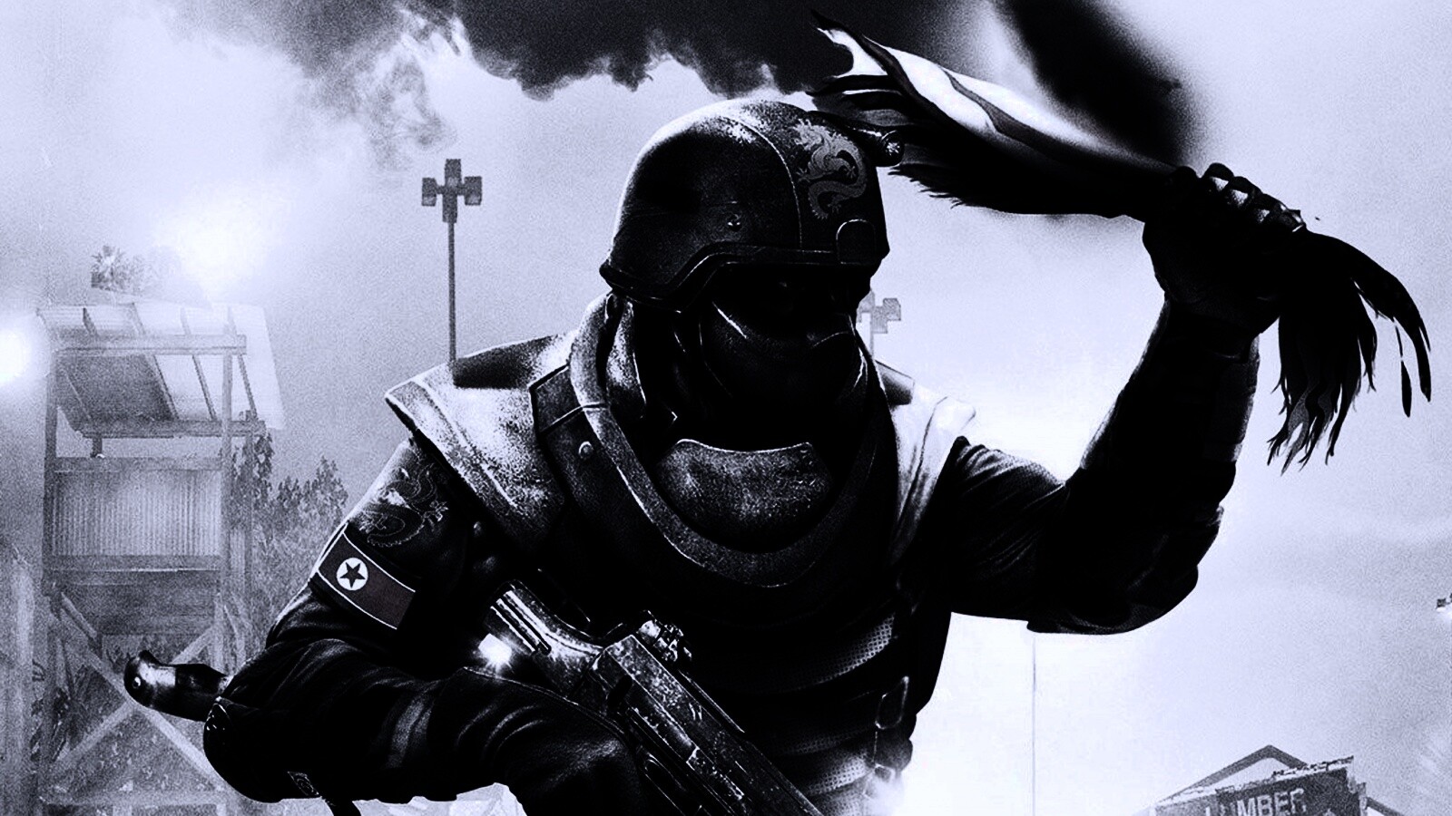 Китайский солдат жжет американский флаг обои