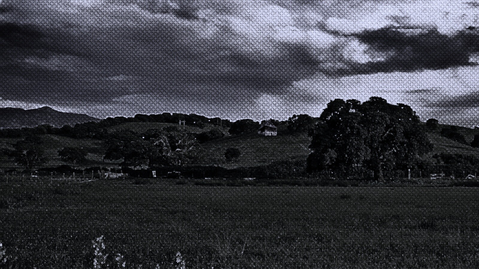 Домик на холмах обои