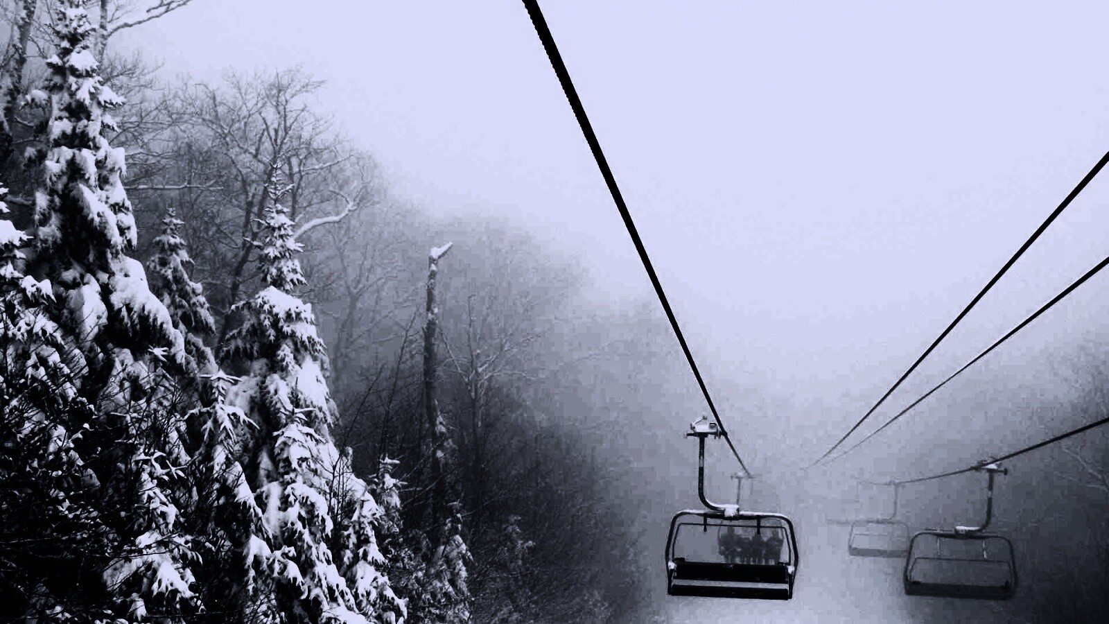 Канатная дорога в зиму обои