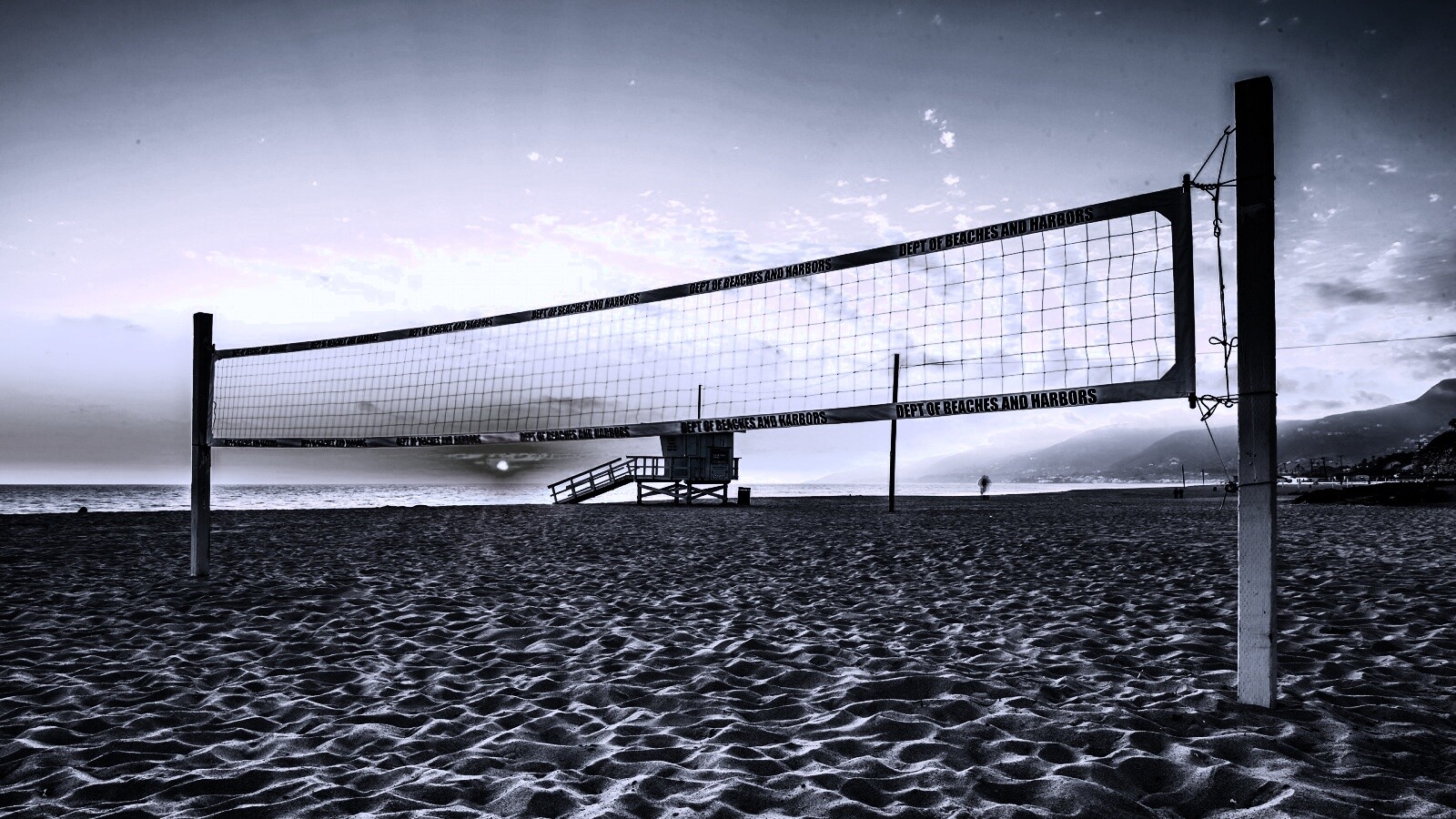 Сетка для волейбола на пляже обои