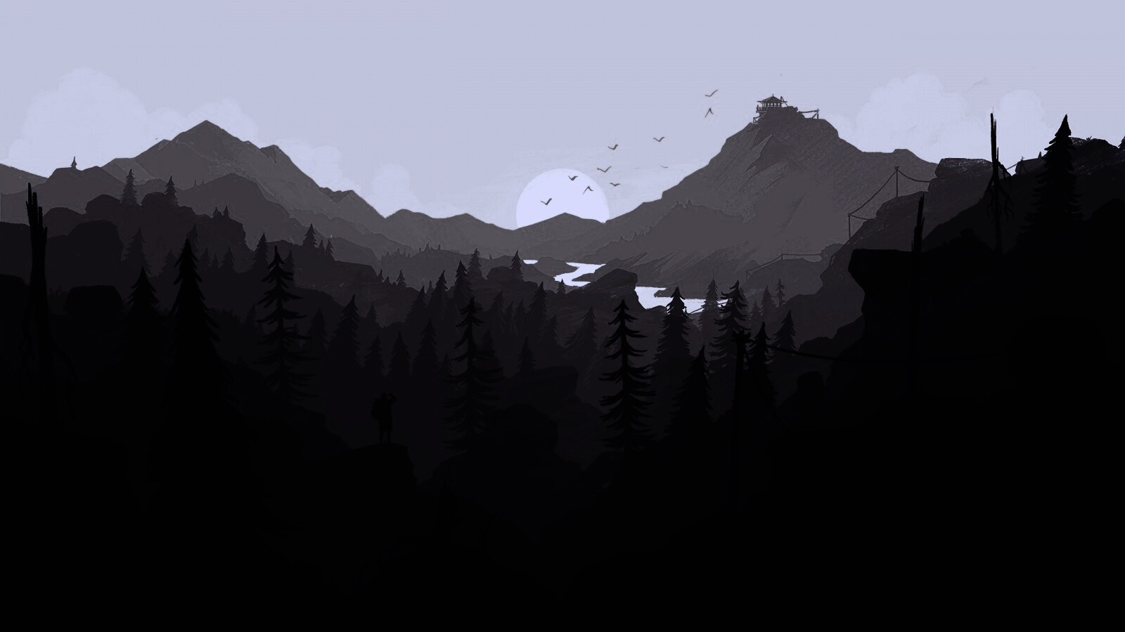 Красный Firewatch обои