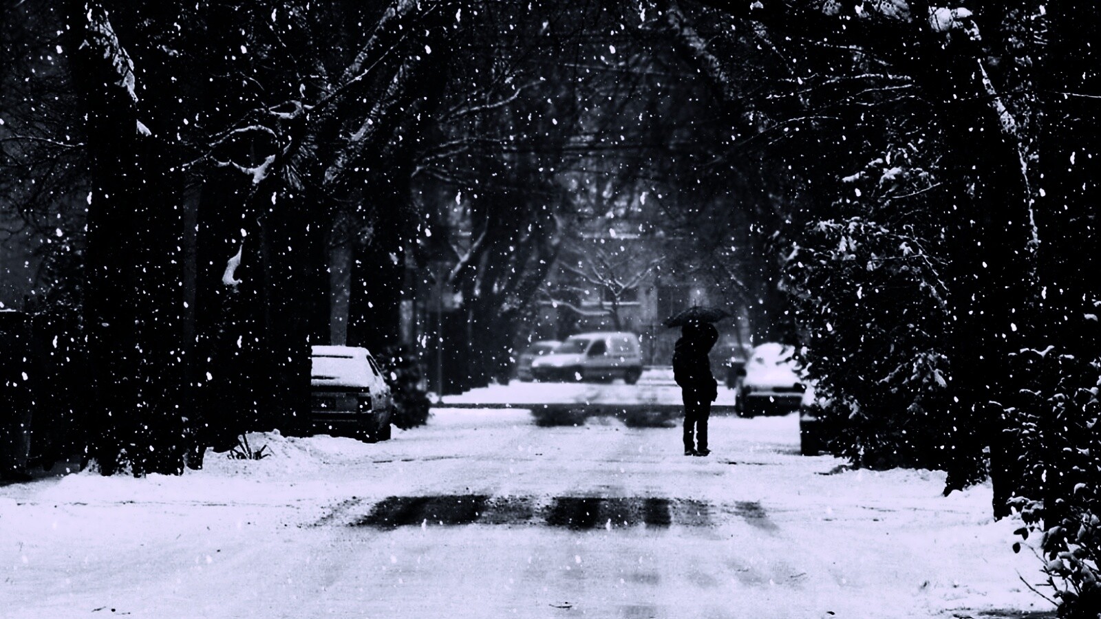 Зимняя улица обои