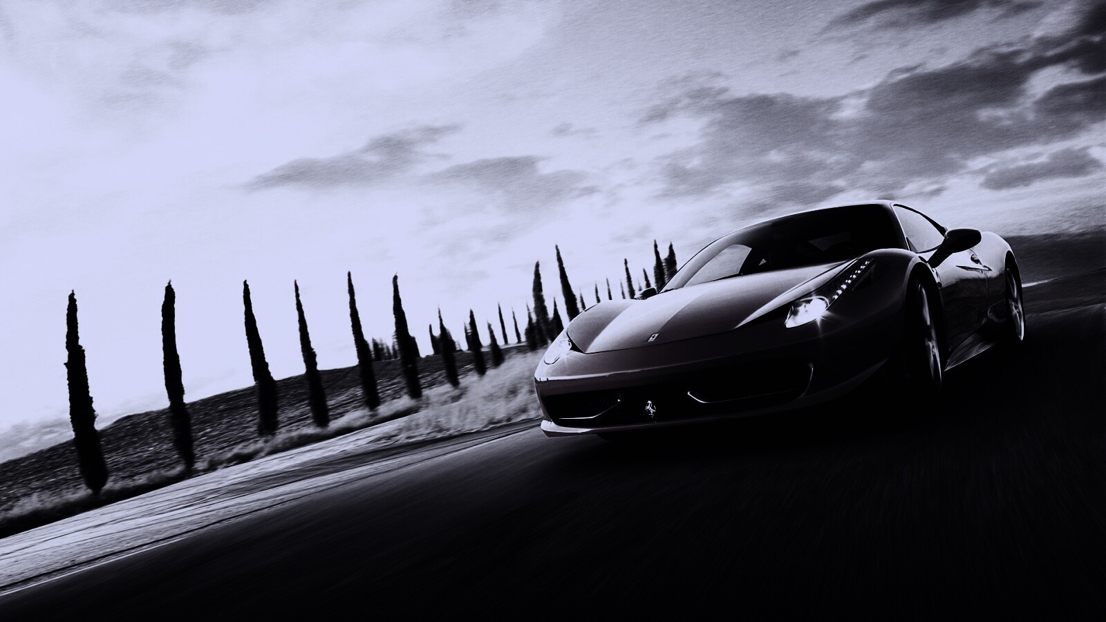 Красная Феррари на трассе обои