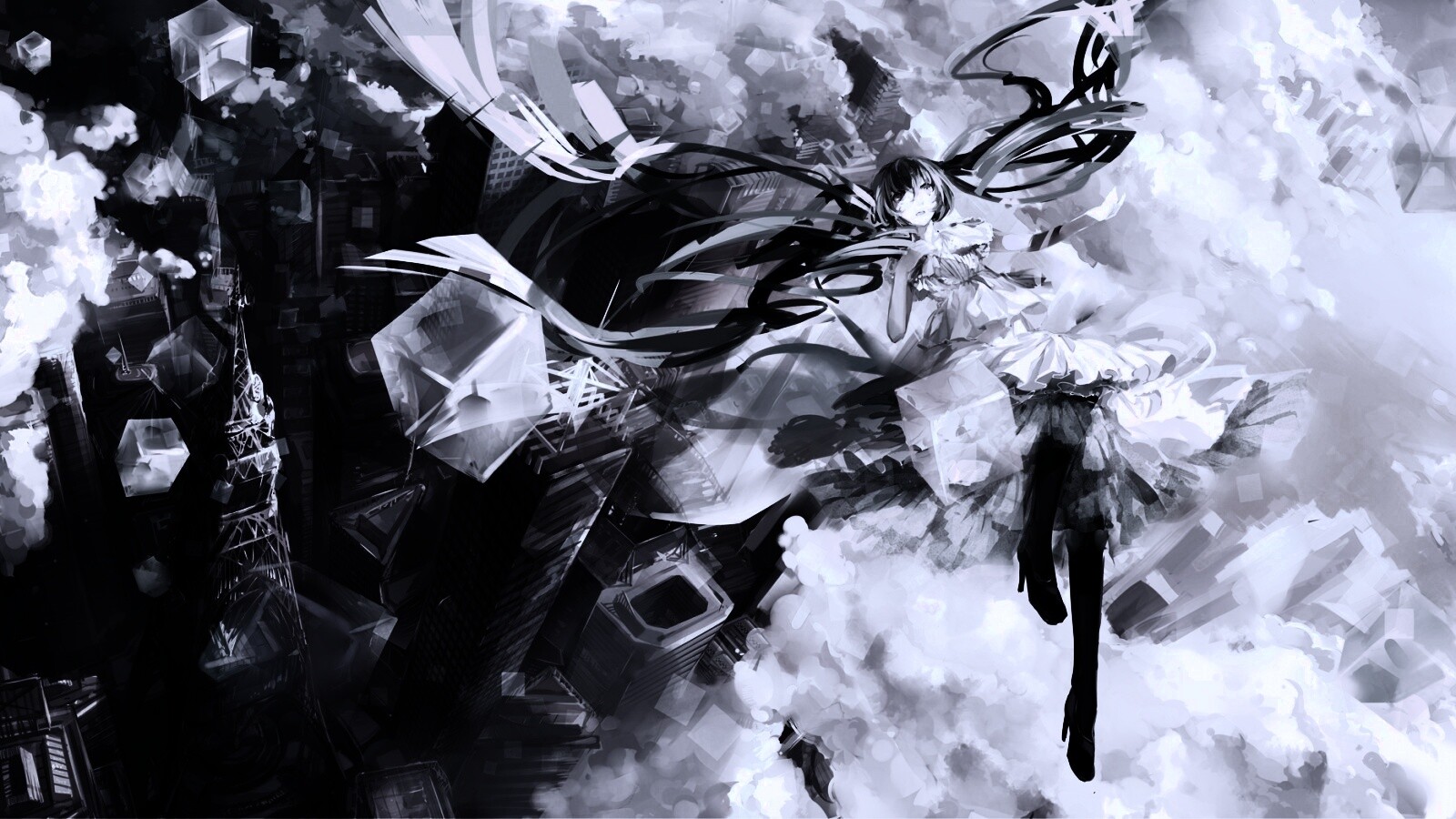 Hatsune Miku в небе обои