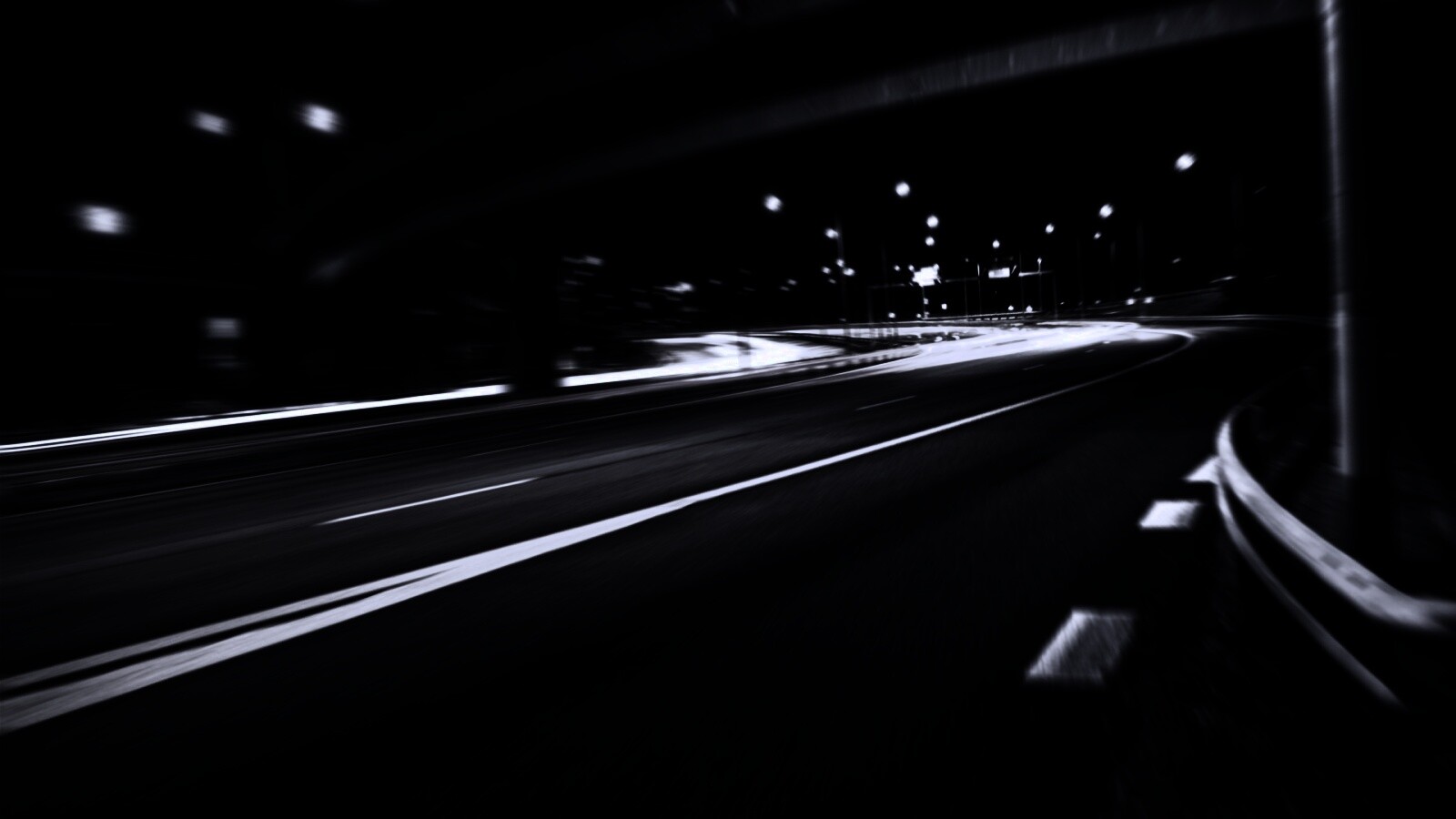 Дорога в ночном городе обои