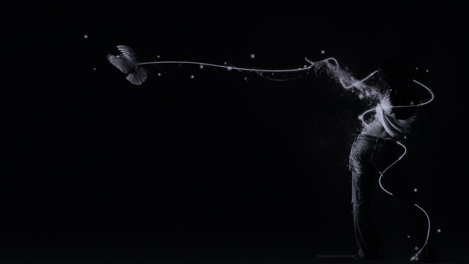 Девушка с бабочкой обои