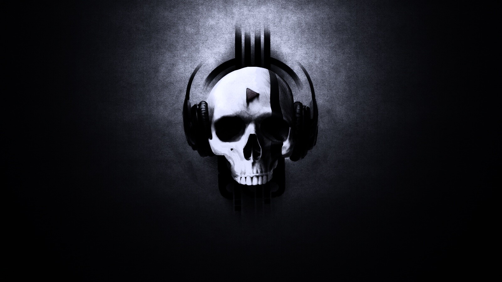 Череп в наушниках обои