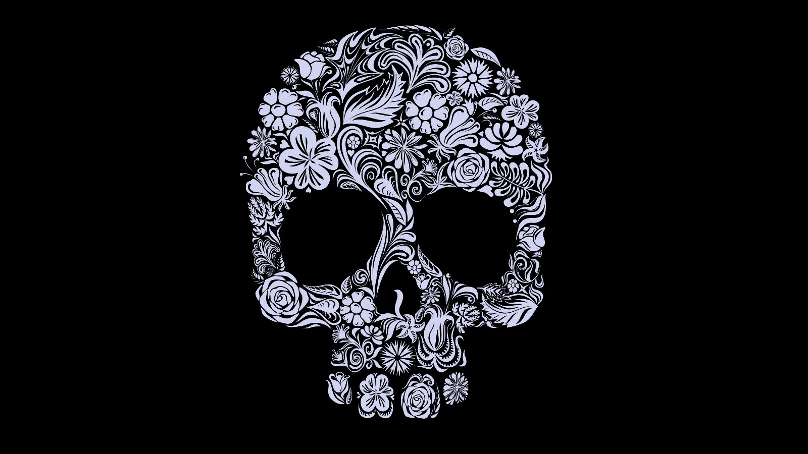 Череп из векторных цветов обои