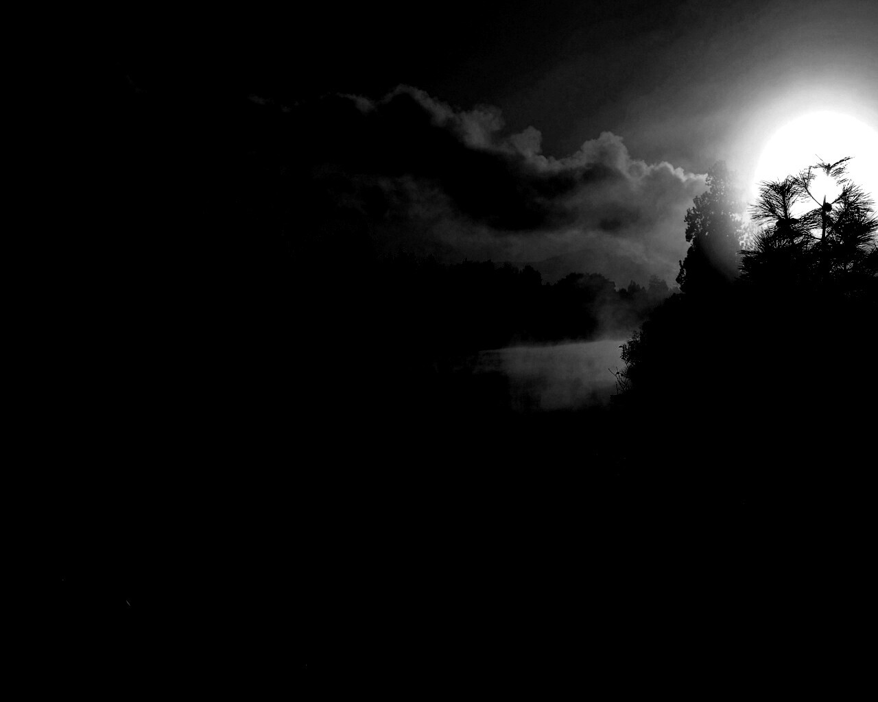 Туманное озеро обои