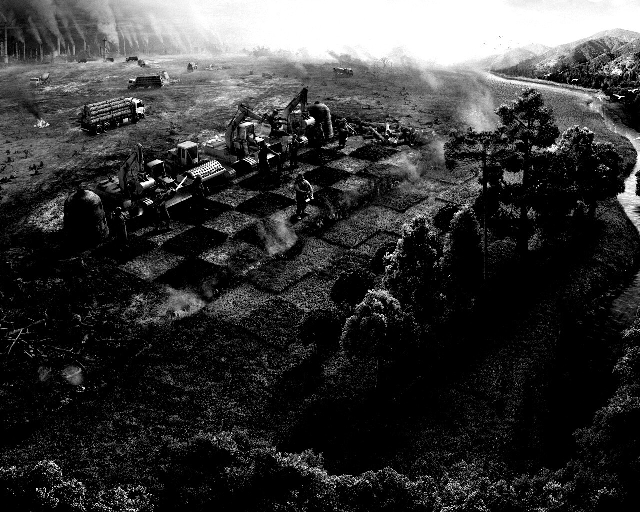 Цивилизация против природы обои