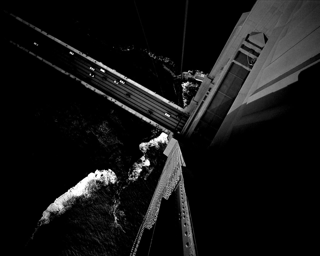 Вид в с пролета моста Золотые Ворота обои