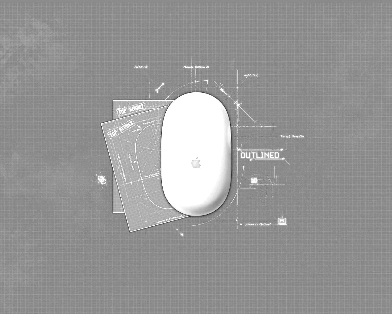Чертеж яблочной мышки обои