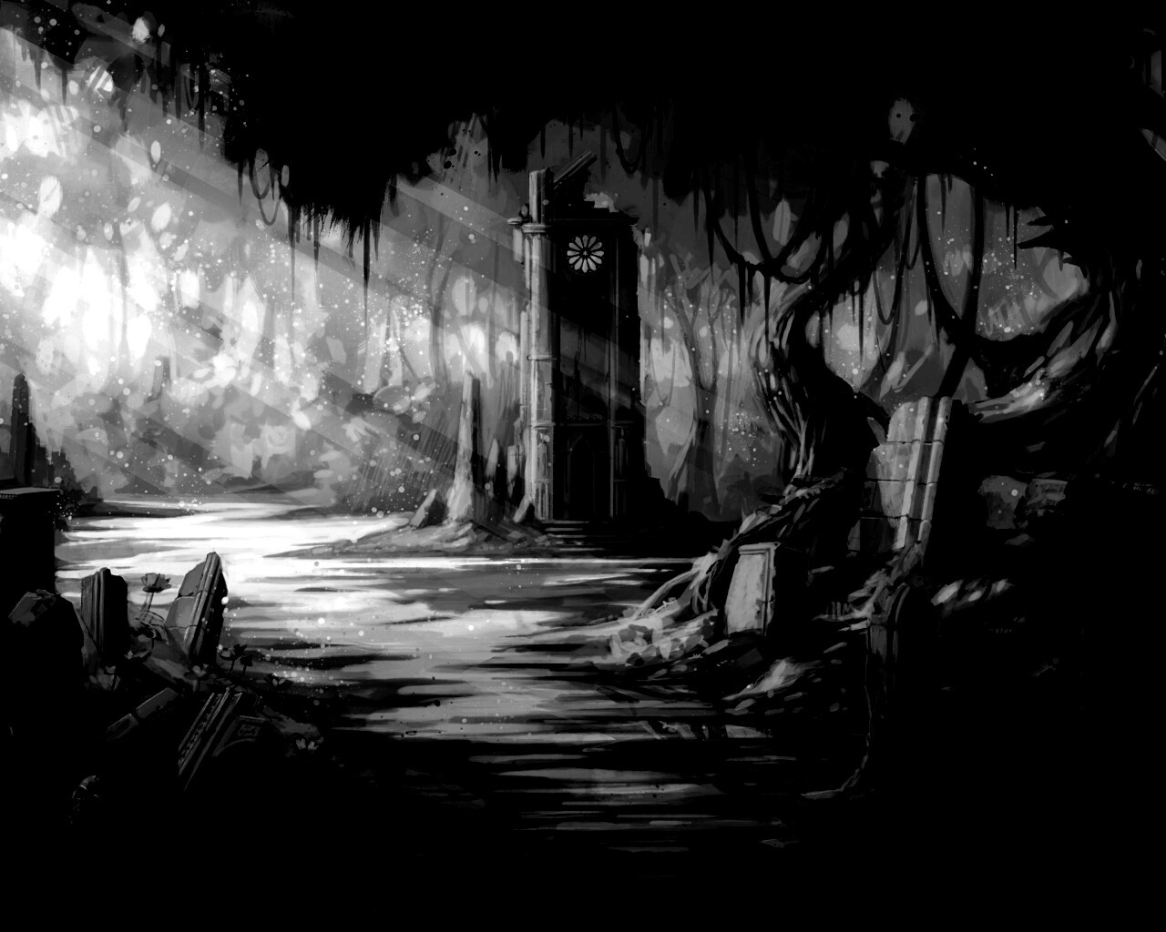 Руины эльфийского города обои