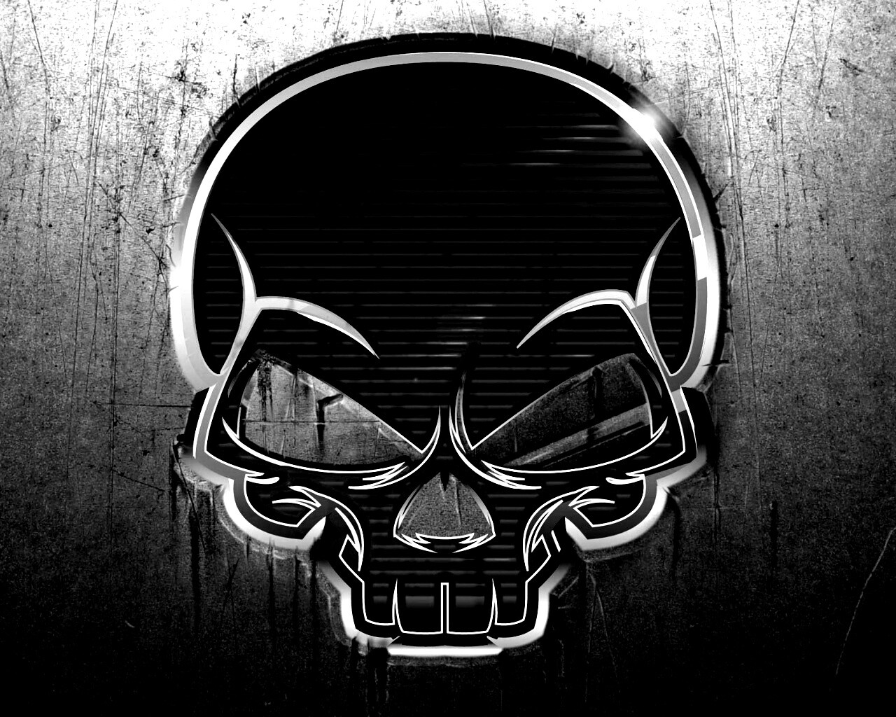 Красный череп лого обои