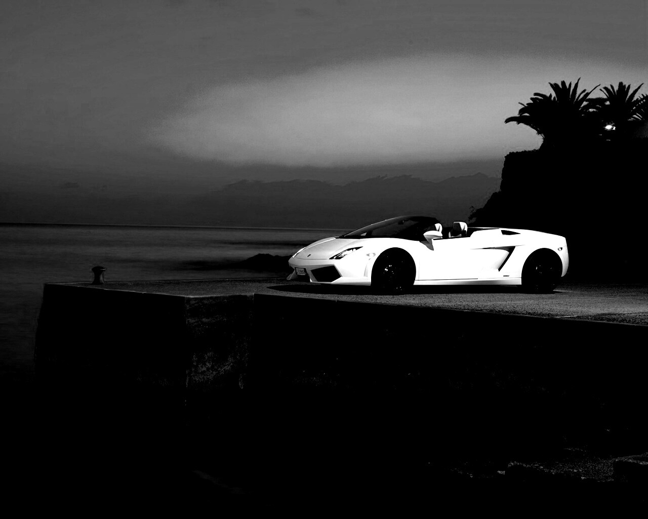 Белый кабриолет ламбо обои