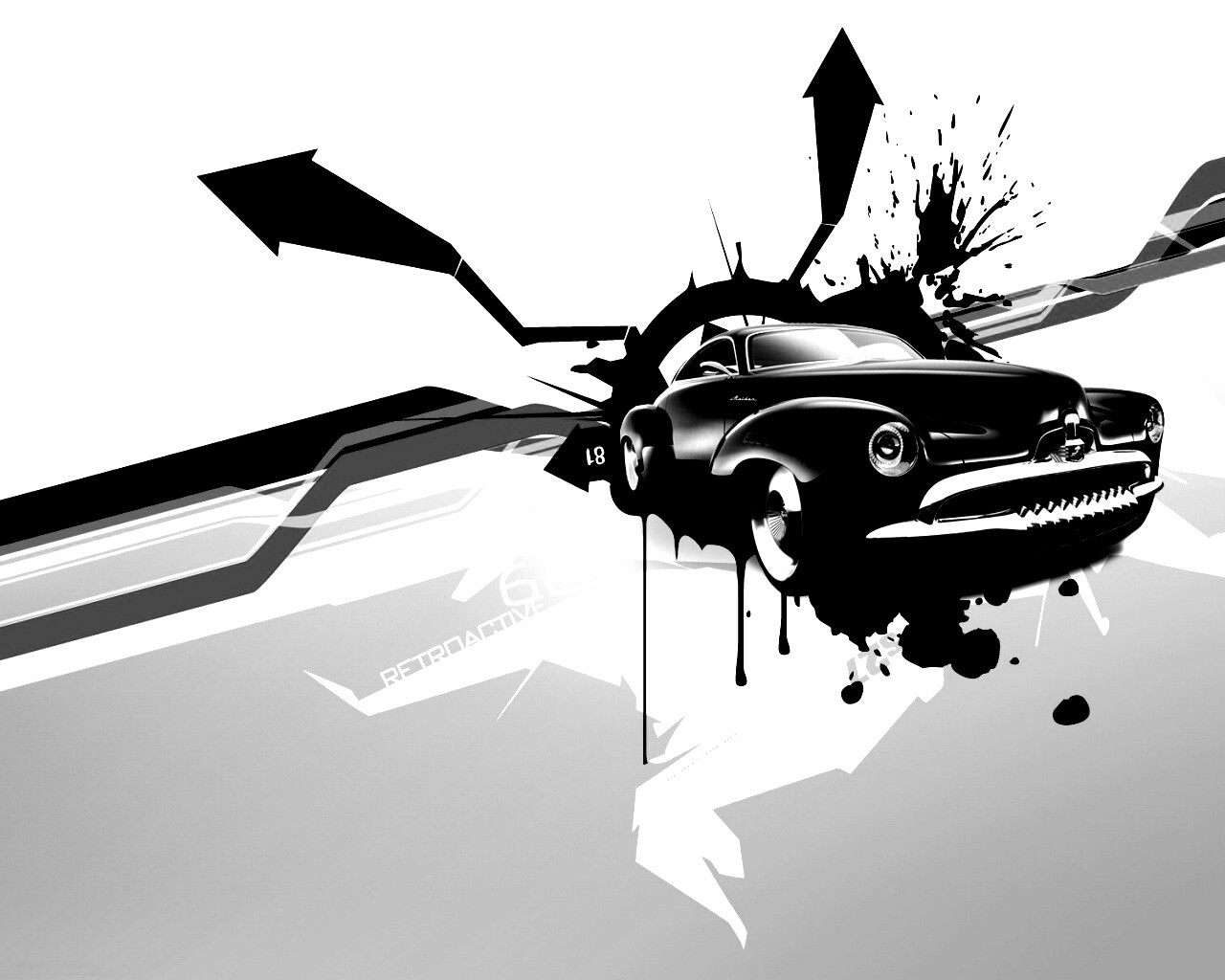 Абстракция с ретро авто обои