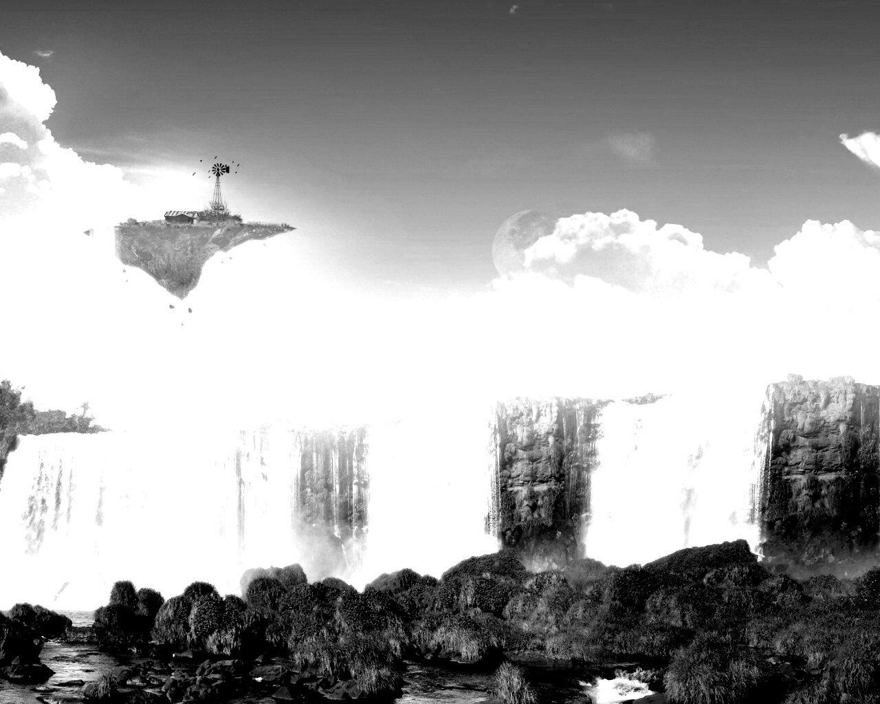 Ферма на летающем острове обои