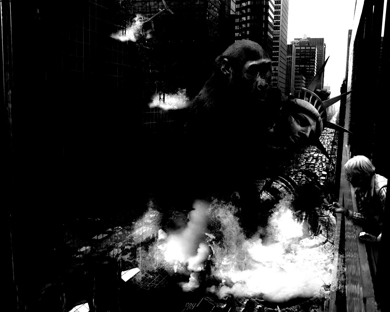 Обезьяна терроизирует Нью-Йорк обои