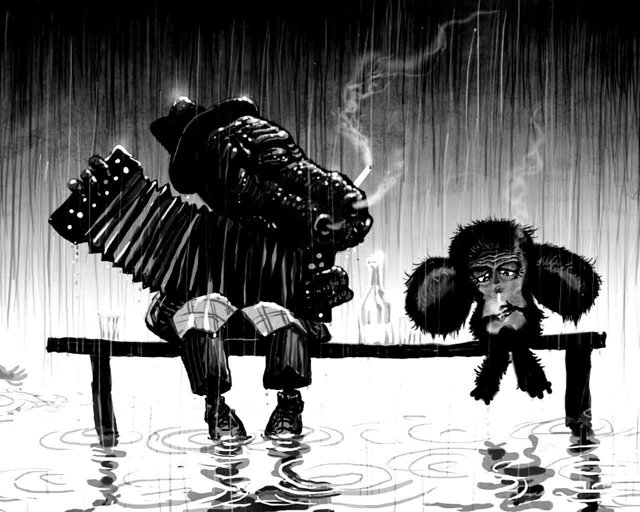 Гена и Чебурашка обои