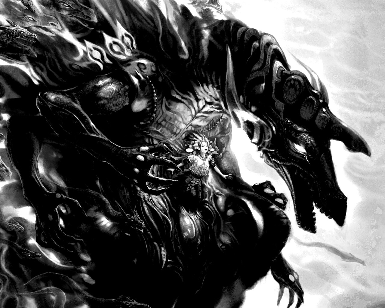 Демон похищающий девушку обои