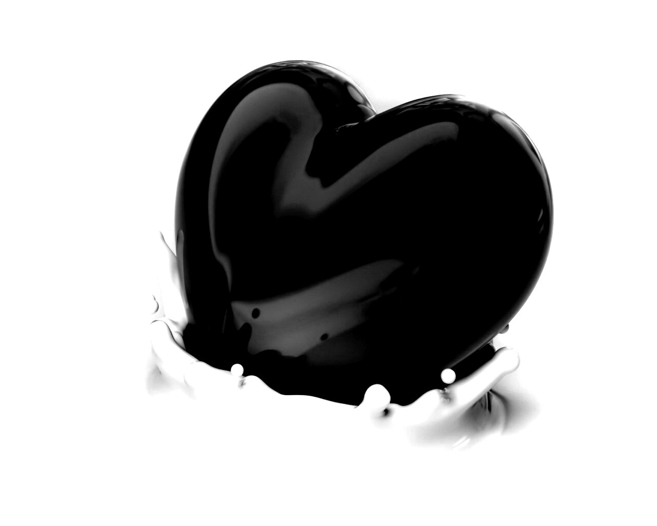 Шоколадное сердце в молоке обои