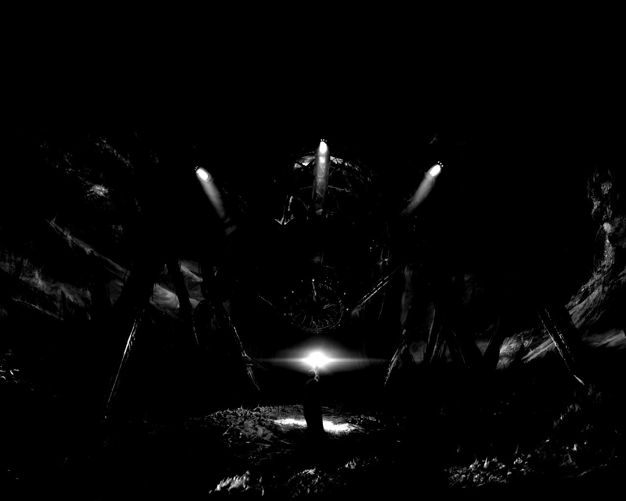 Свет против механического монстра обои