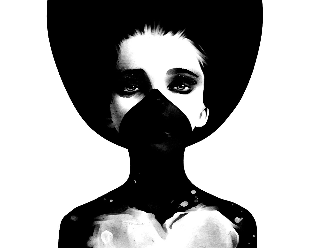 Черно-белый бодиарт обои