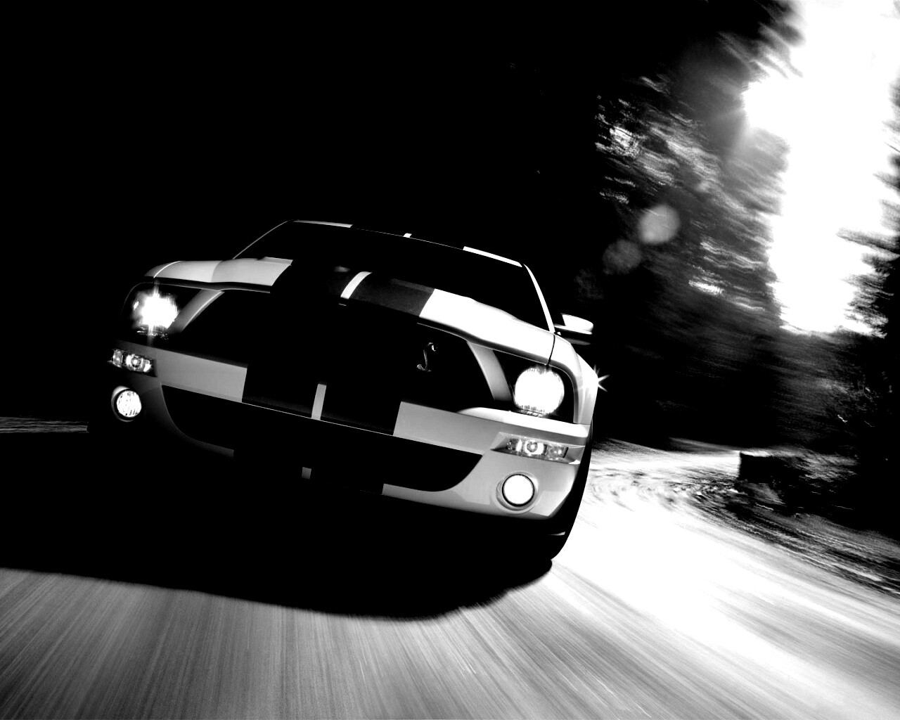 Форд Шелби с синими полосками обои