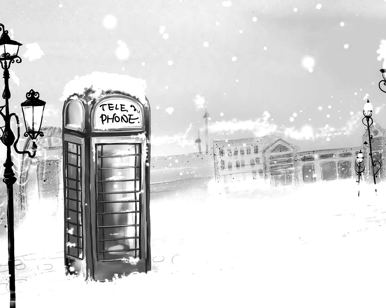 Лондонская телефонная будка обои