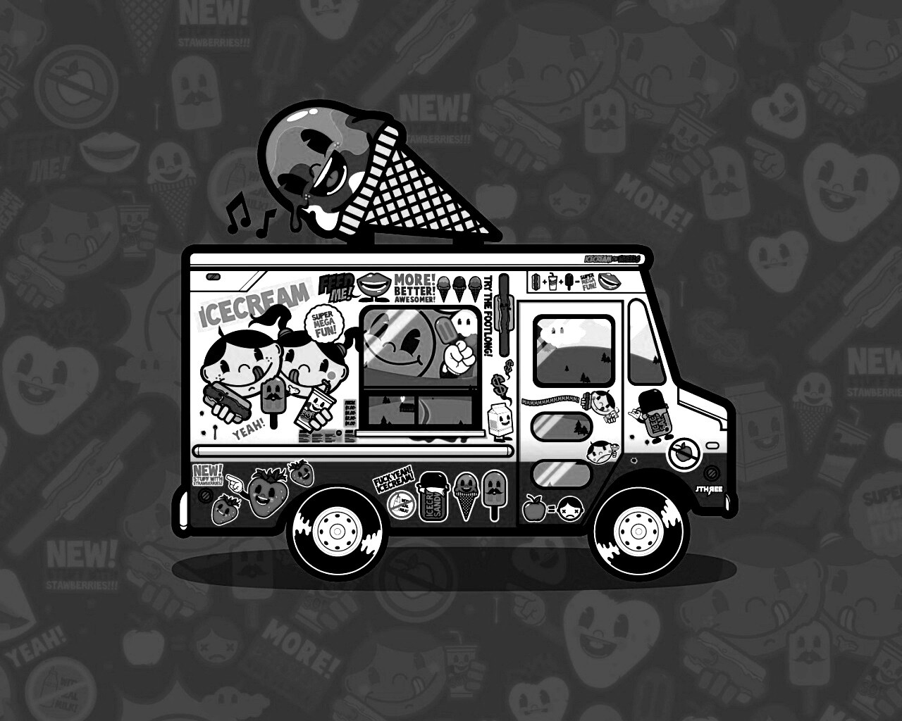 Фургончик мороженщика обои