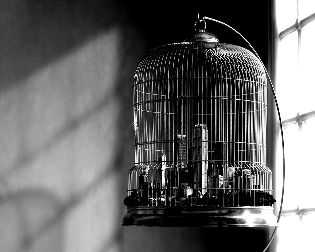 Город в клетке обои