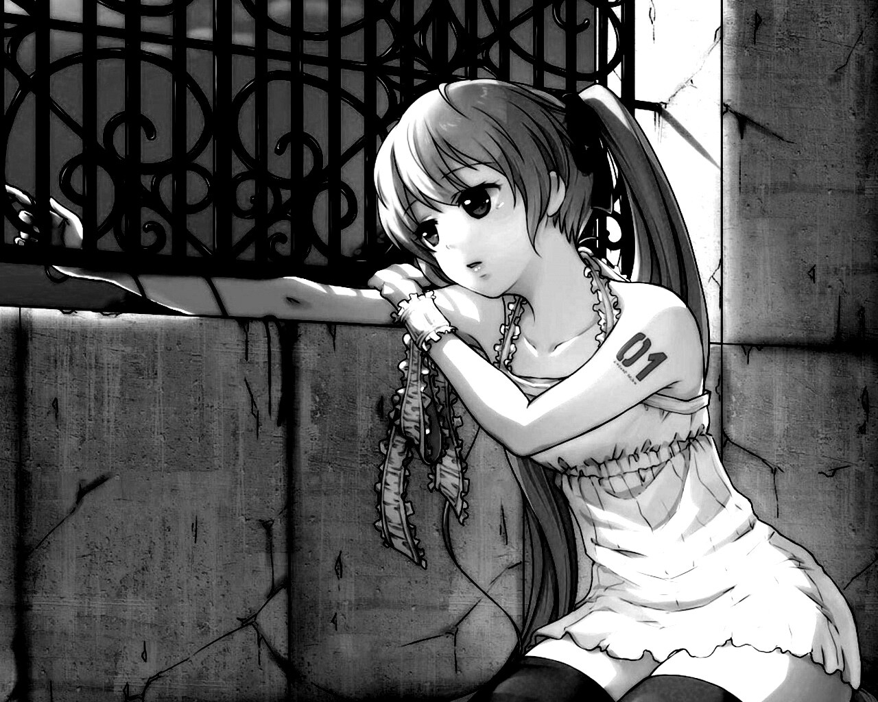 Девушка грустит обои