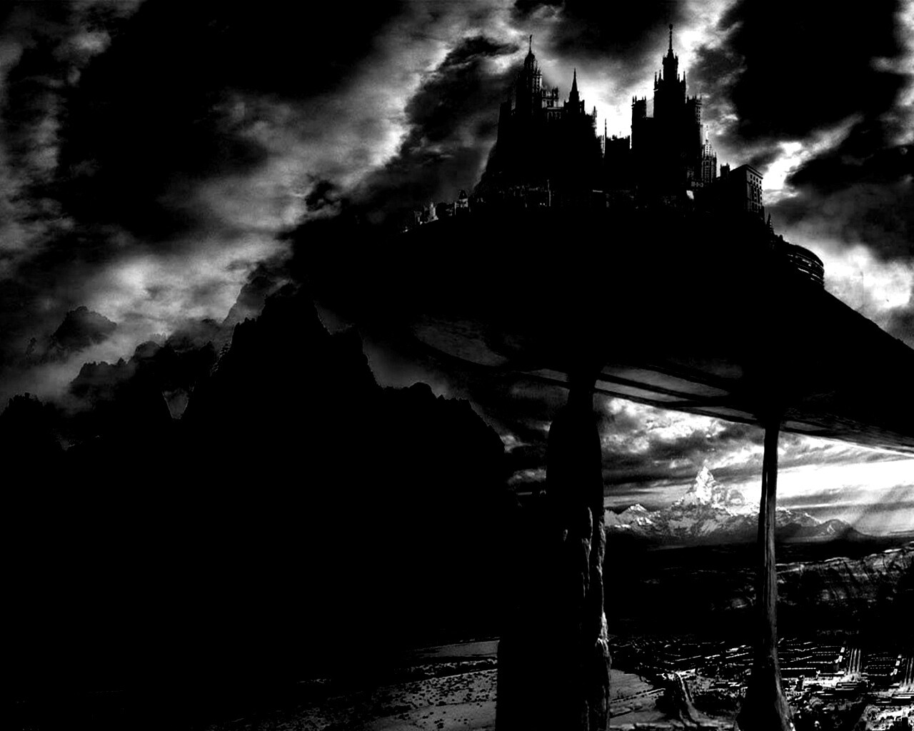 Город на вершине скал обои