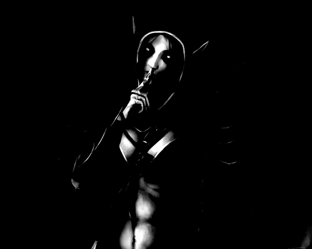 Ночная эльфийка призывает к тишине обои