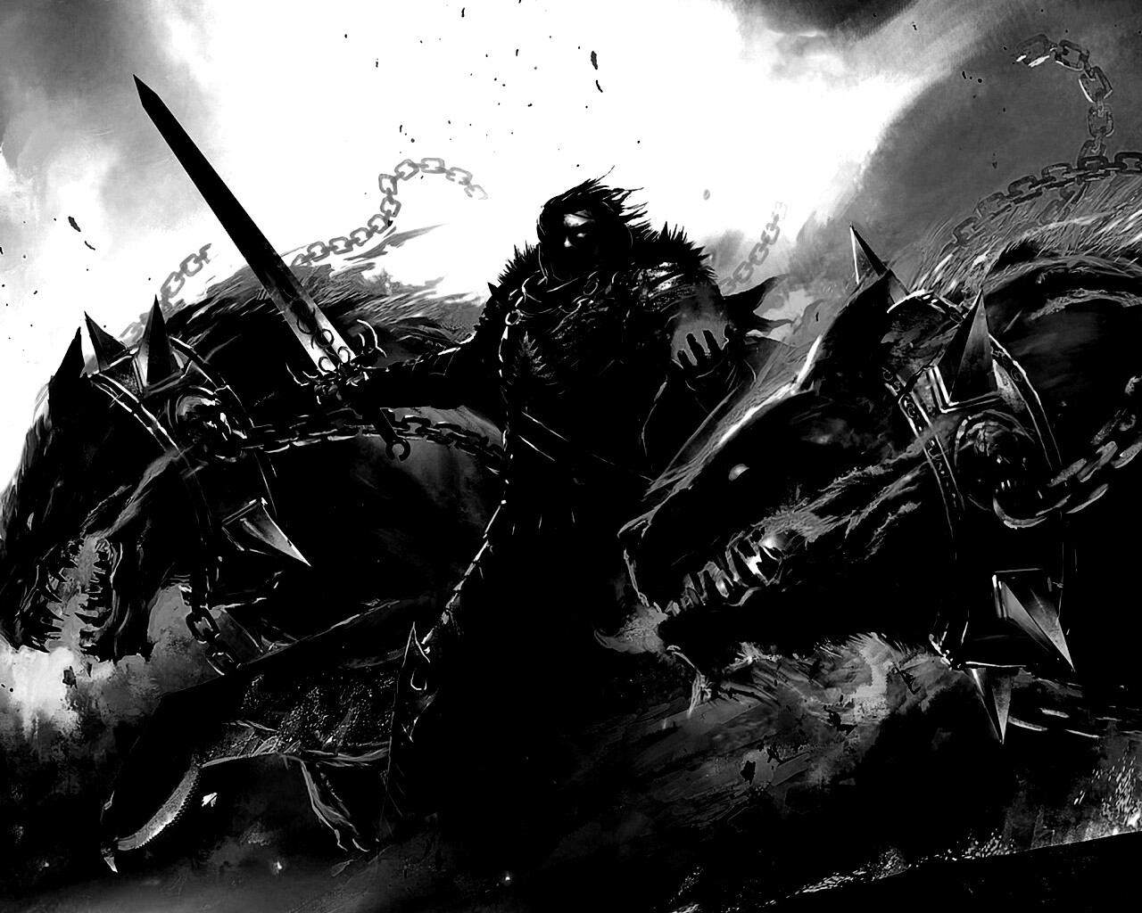 Темный рыцарь и гончие смерти обои