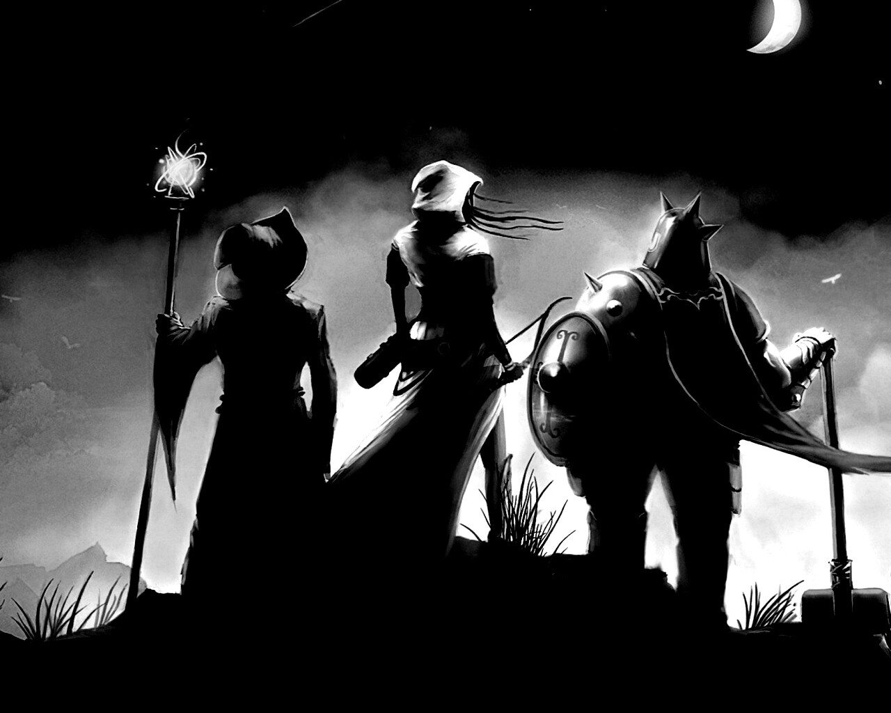 Воин, лучник и маг обои