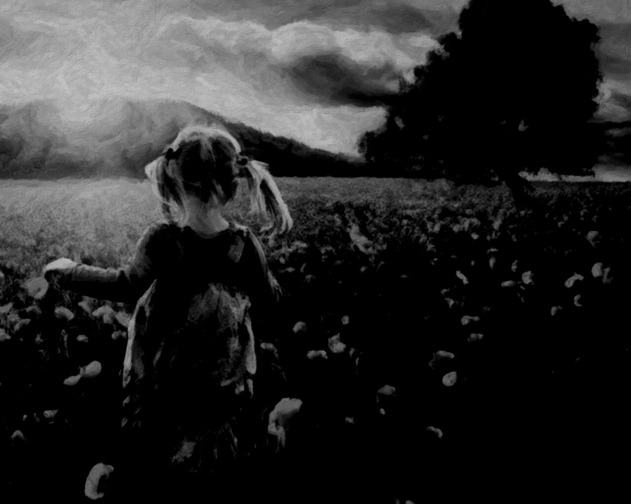 Девочка на маковом поле обои