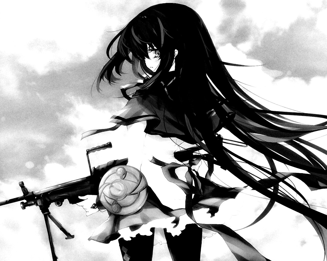 Девушка с автоматом обои