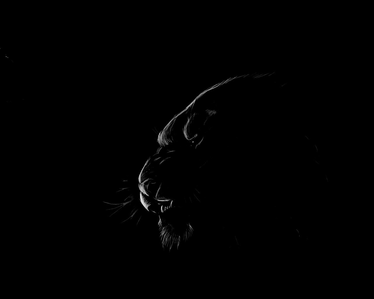 Рисунок грозного тигра обои