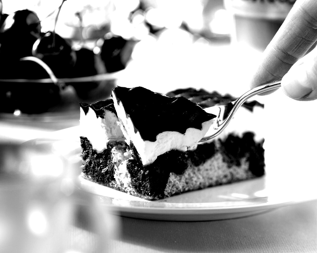 Вишневое пирожное обои