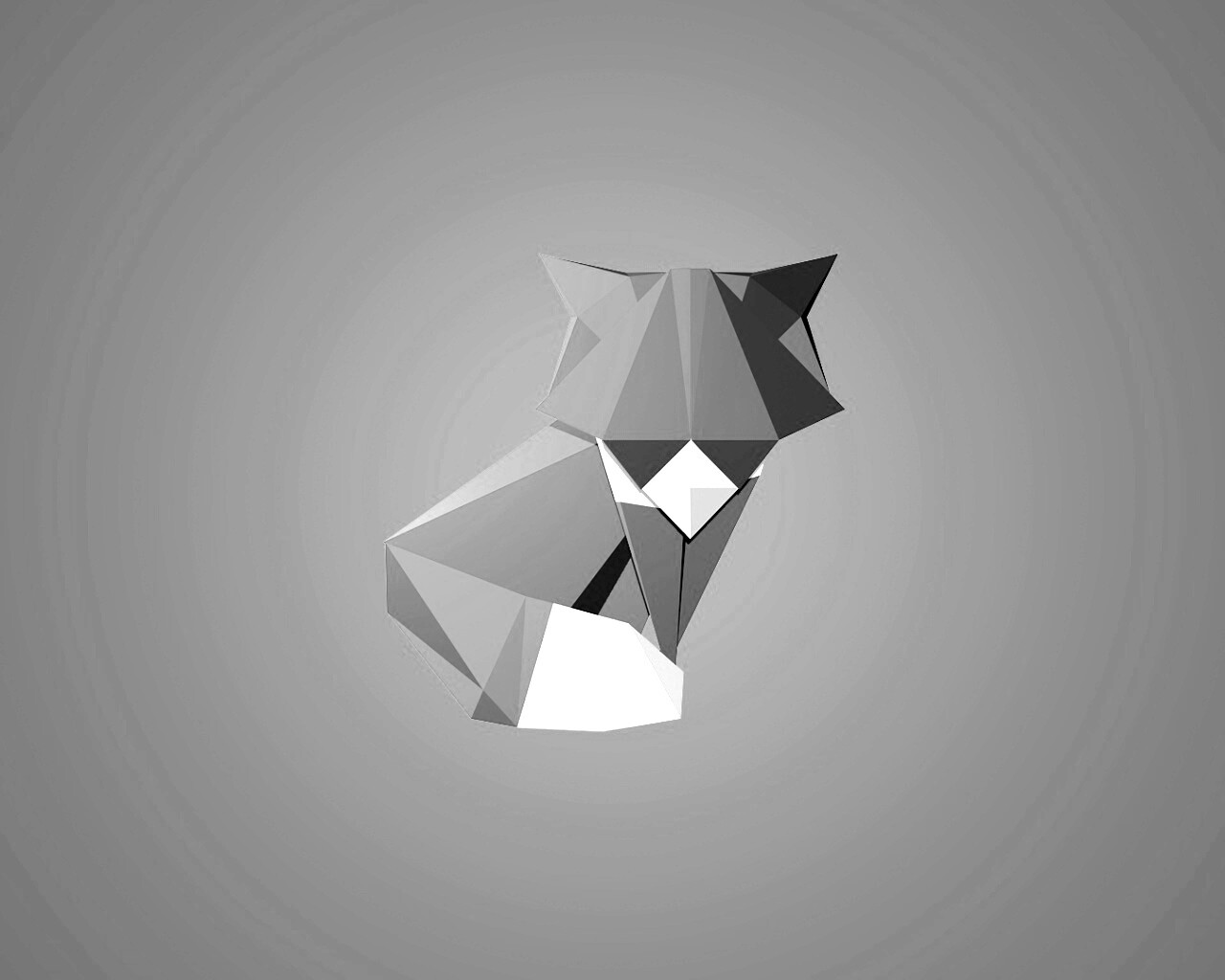 Origami fox обои