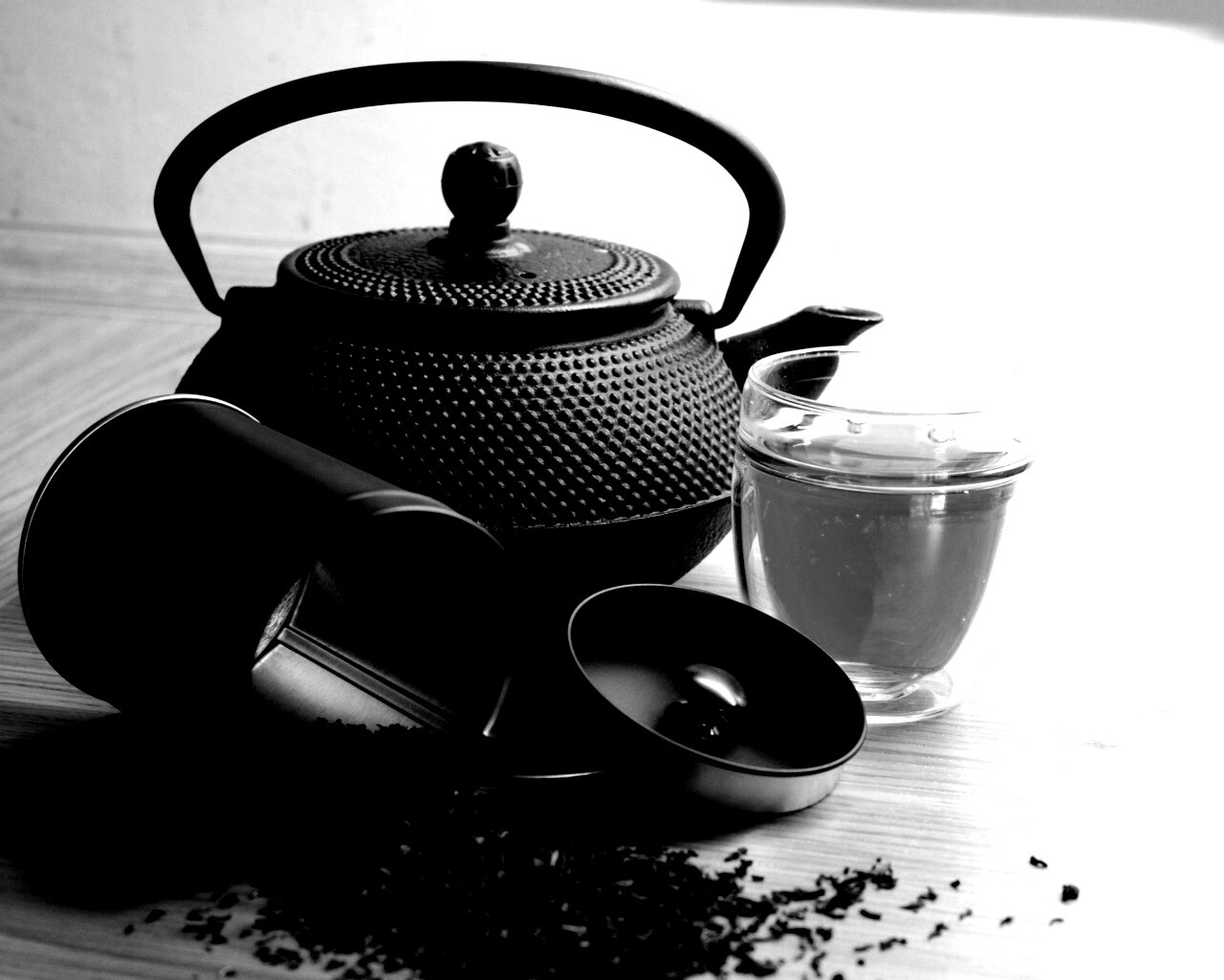 Черный чайный набор обои