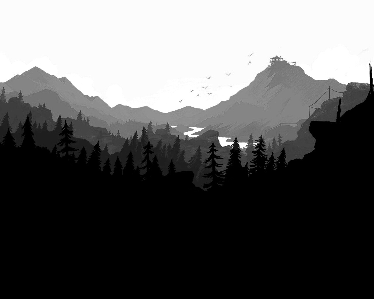 Красный Firewatch обои