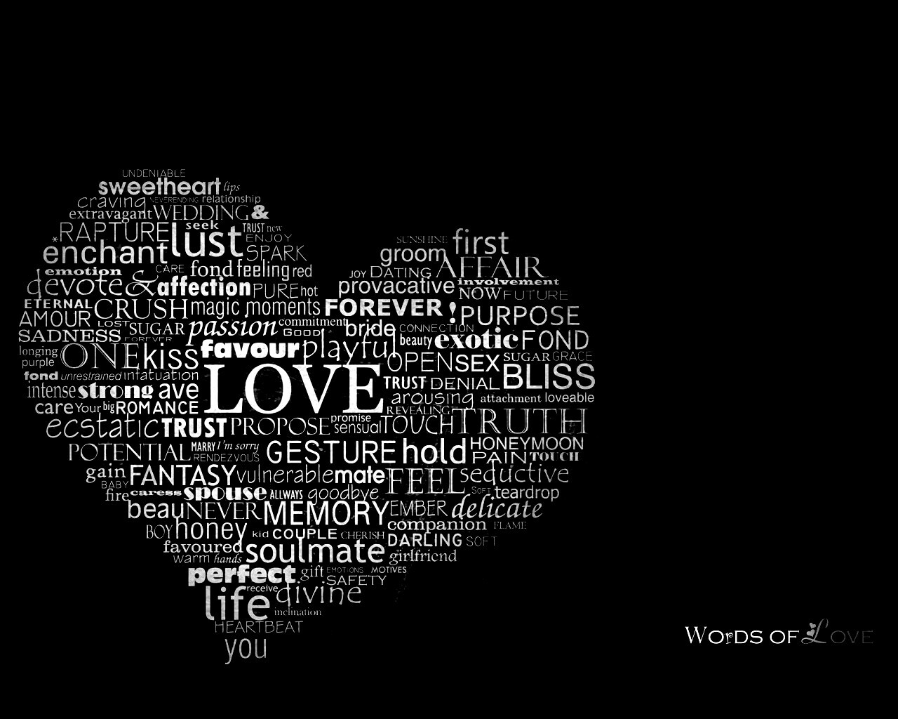 Слова любви обои
