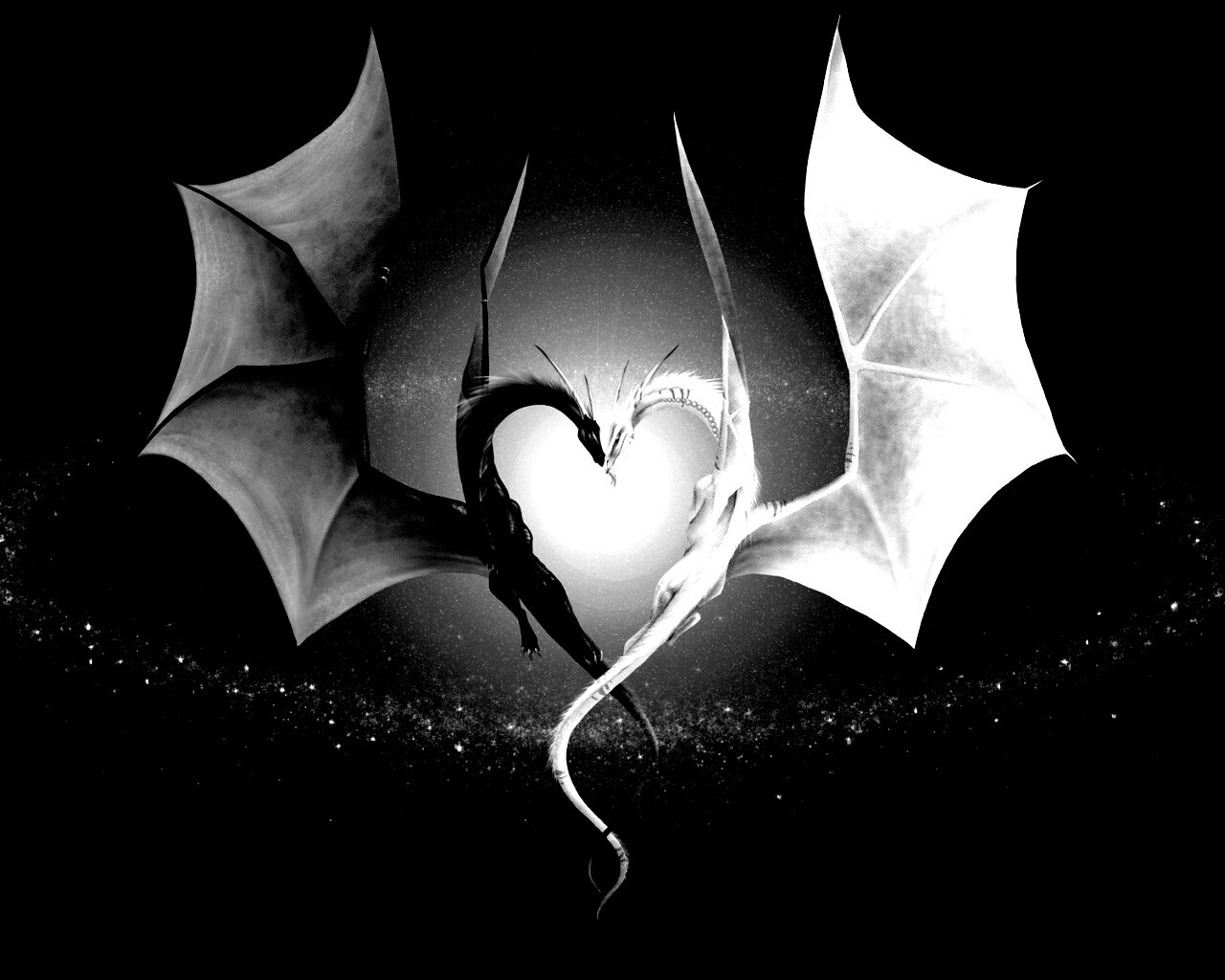 Влюбленные драконы обои