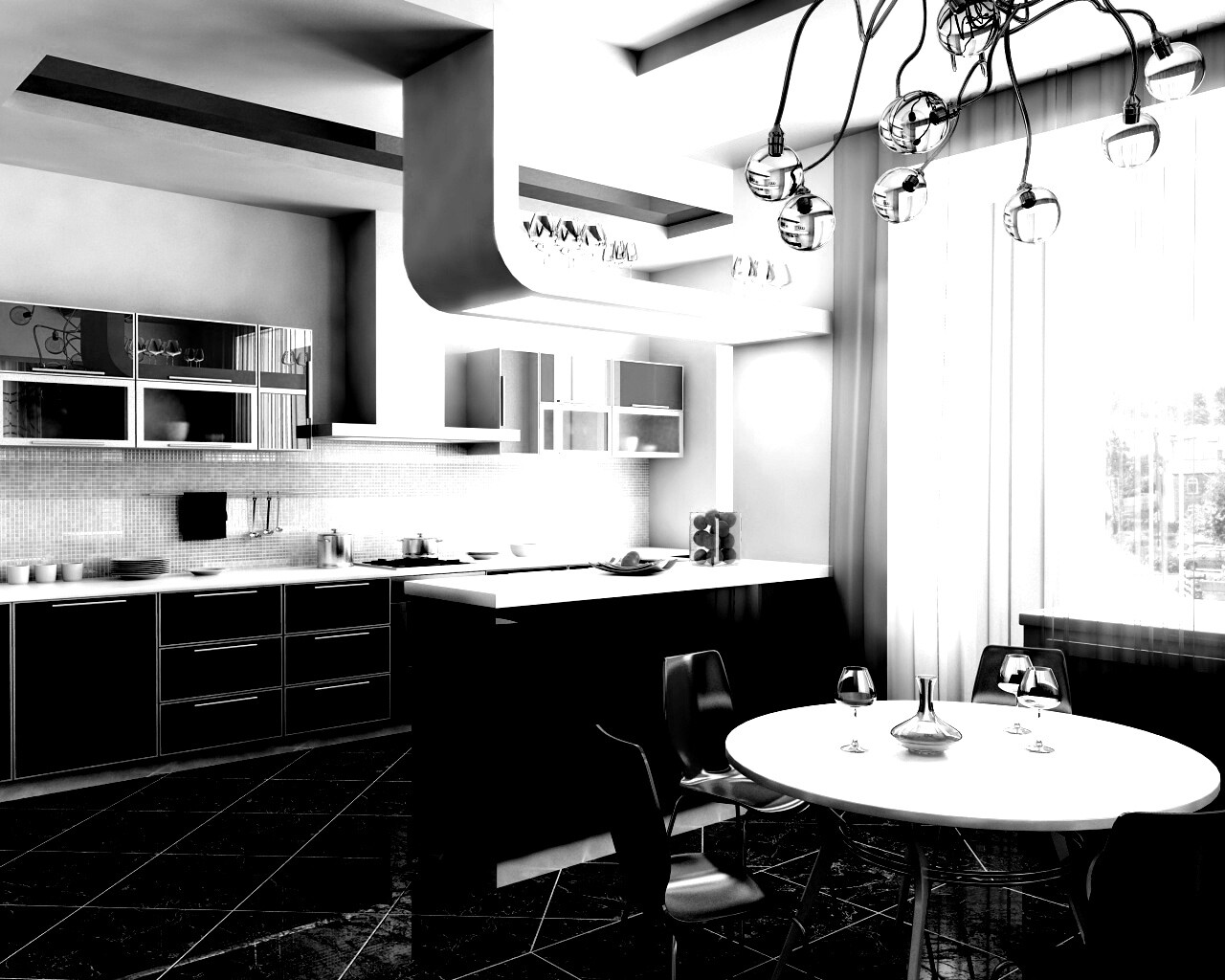 Современная кухня обои