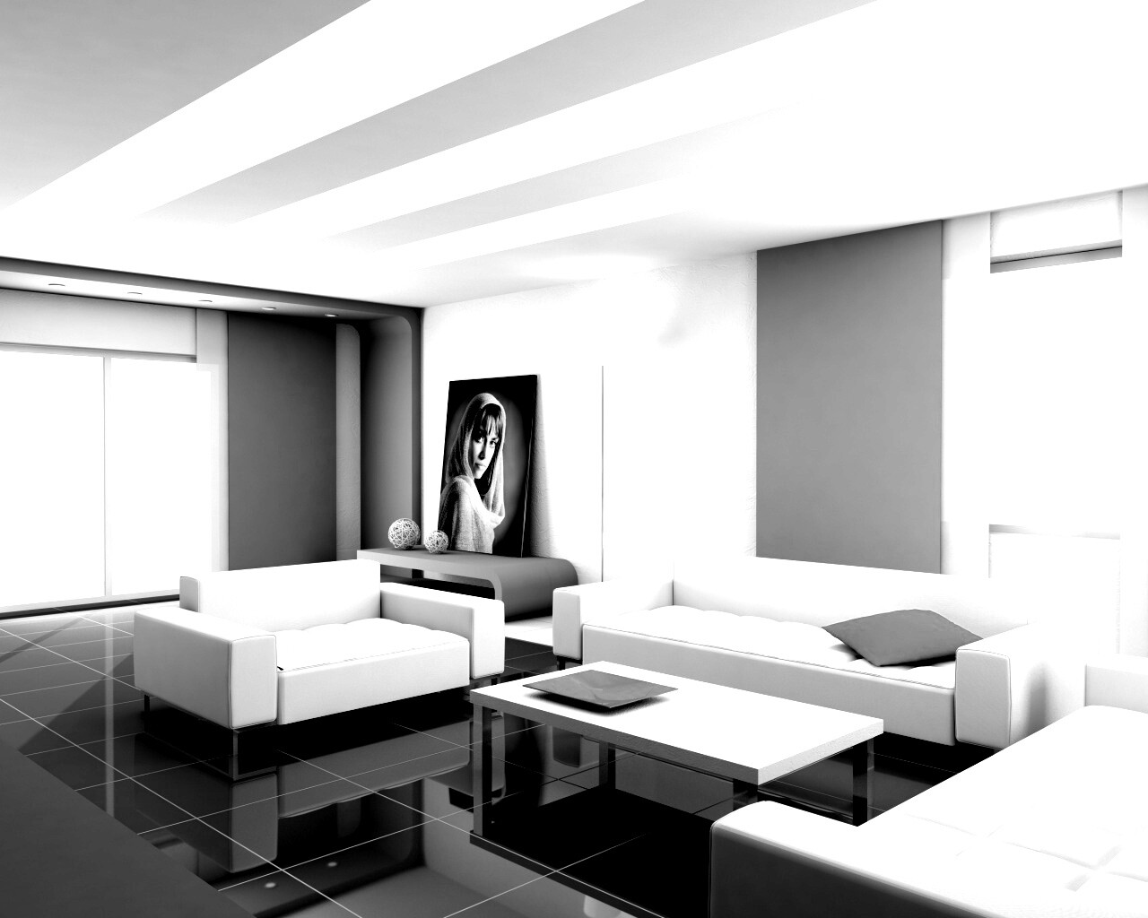 Белая гостинная обои